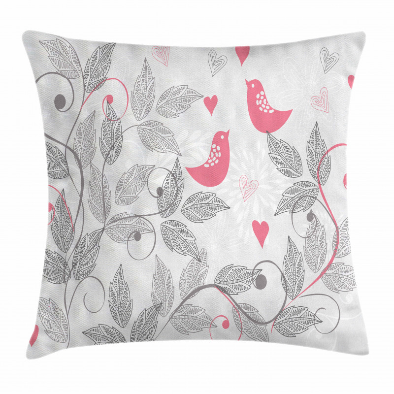 Retro Love Birds Pillow Cover
