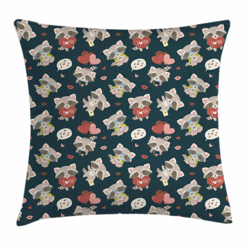 Raccoon I Love You Pillow Cover