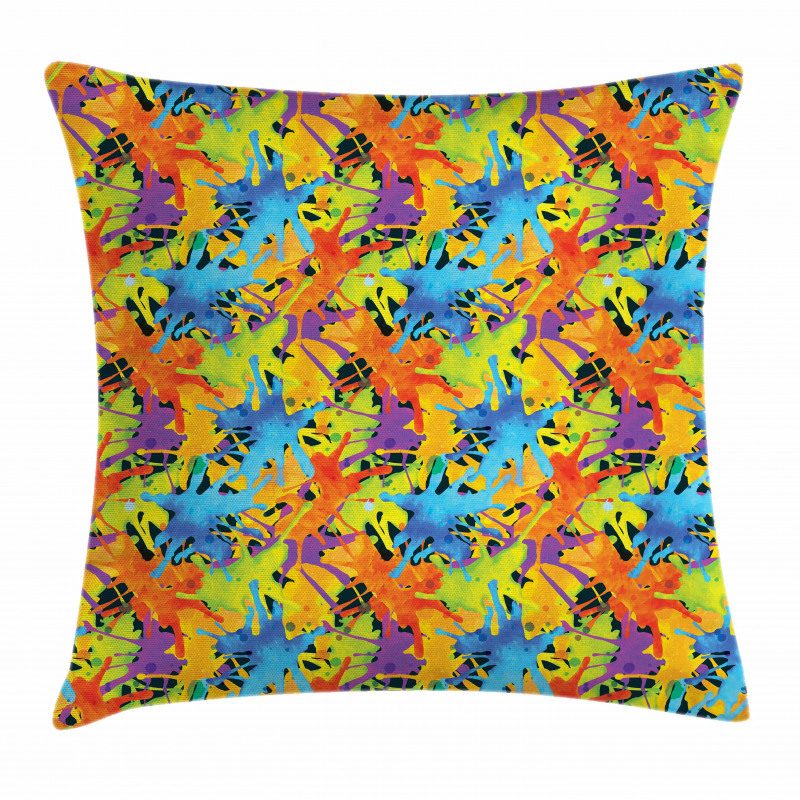 Color Splashes Funky Pillow Cover