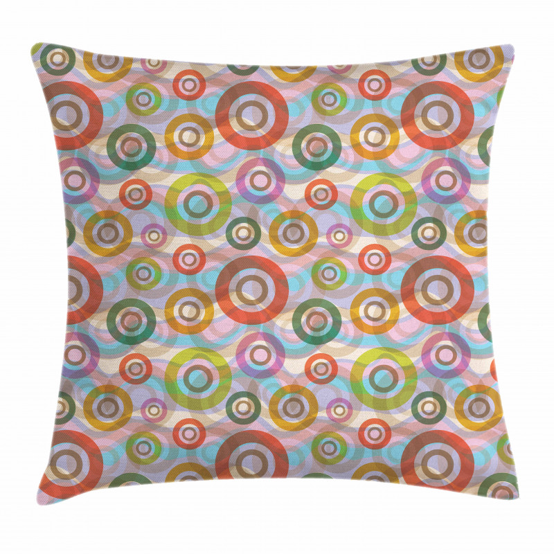 Hippie Colorful Circles Pillow Cover