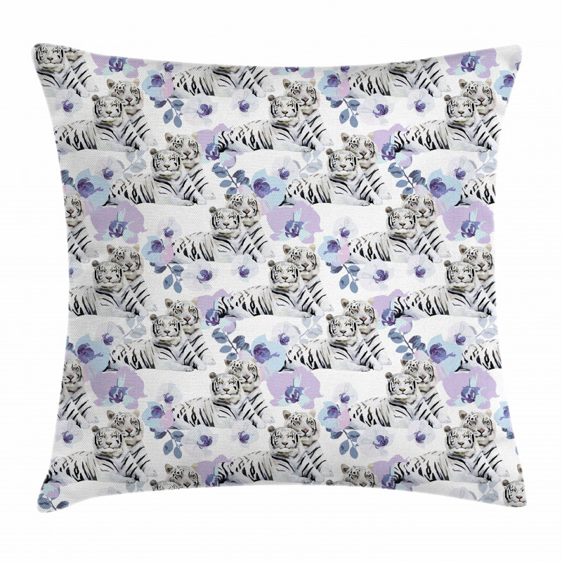 Leopards with Flowers Pillow Cover