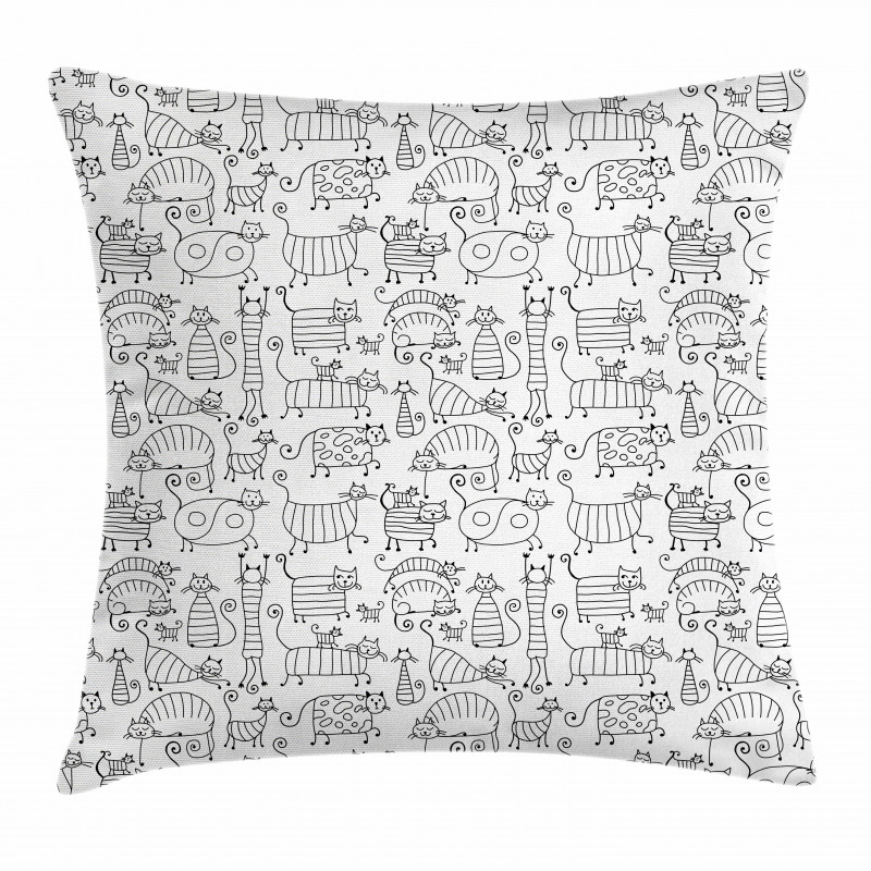 Kittens Pattern Pillow Cover