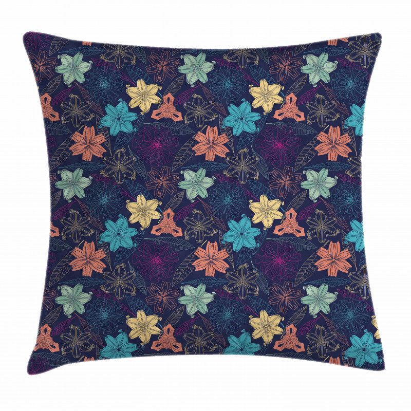 Exotic Hibiscus Design Pillow Cover