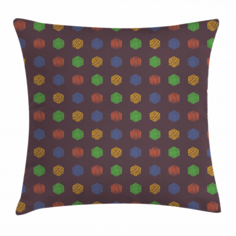 Hand Drawn Hexagons Pillow Cover