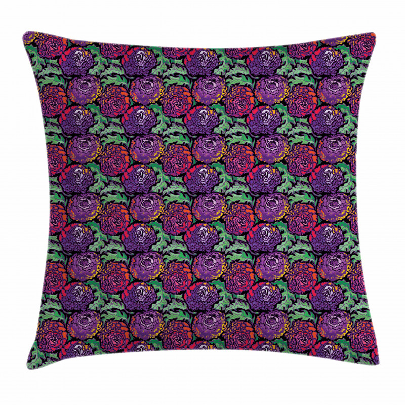 Vibrant Peony Blossoms Pillow Cover