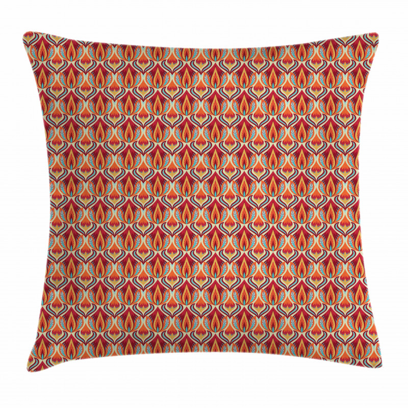 Repeating Curvy Floral Pillow Cover