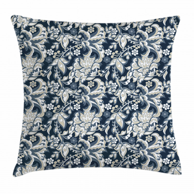 Oriental Eastern Flowers Pillow Cover