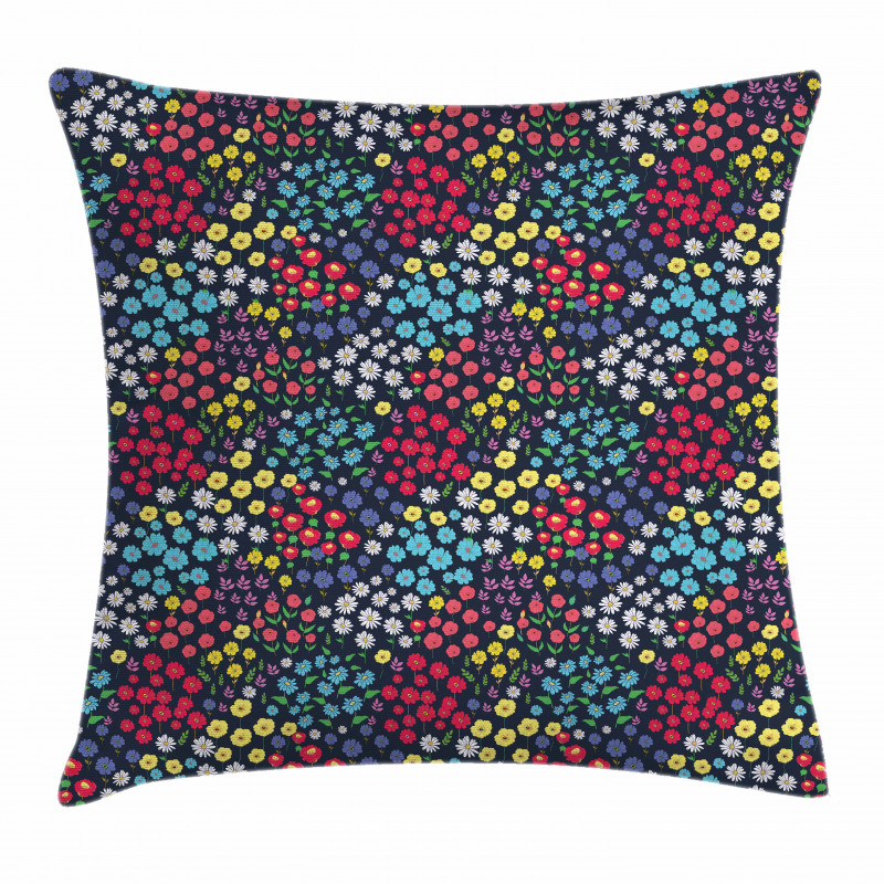 Colorful Spring Blossoms Pillow Cover