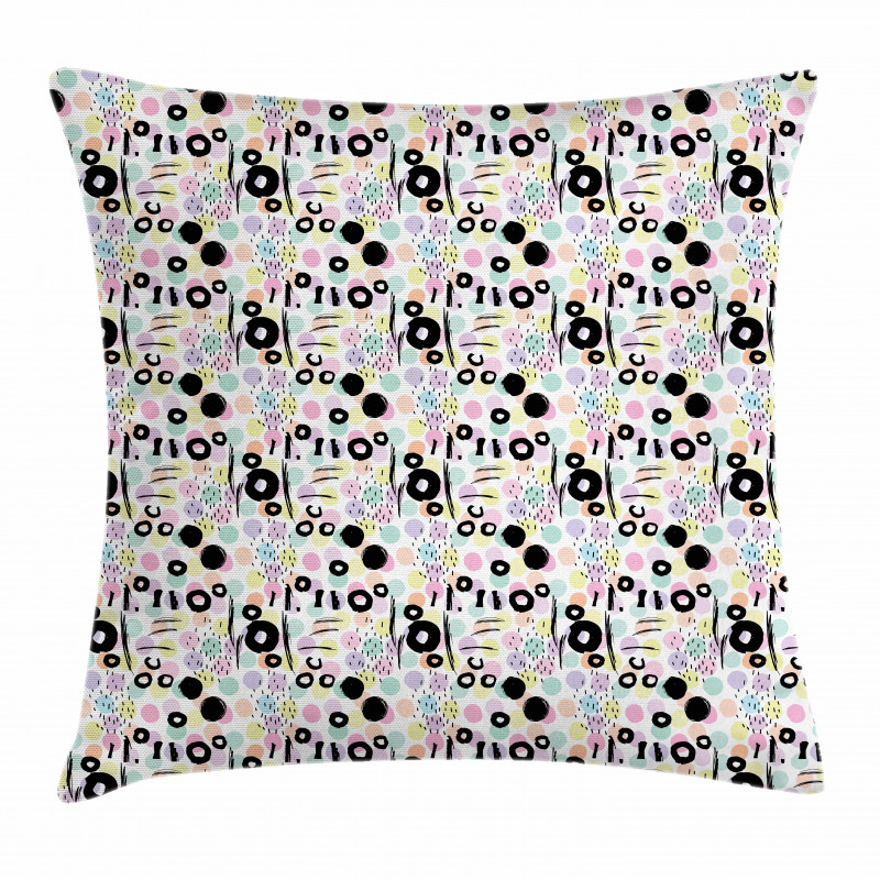Colorful Dots Scribbles Pillow Cover