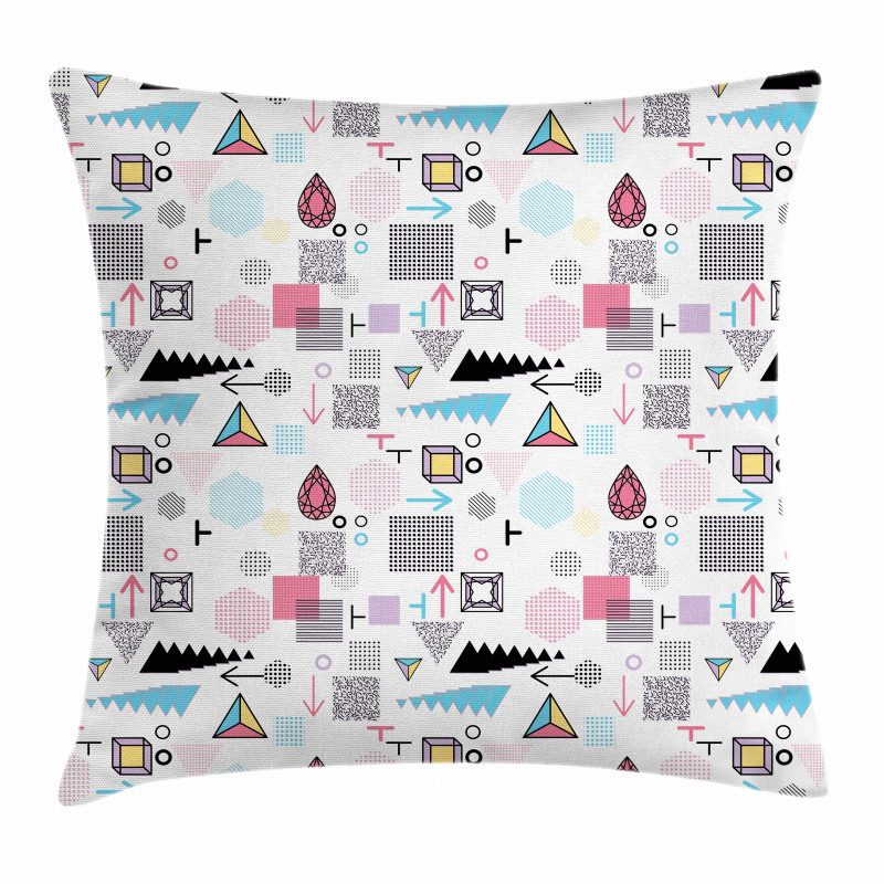 Memphis Cubes Arrows Pillow Cover