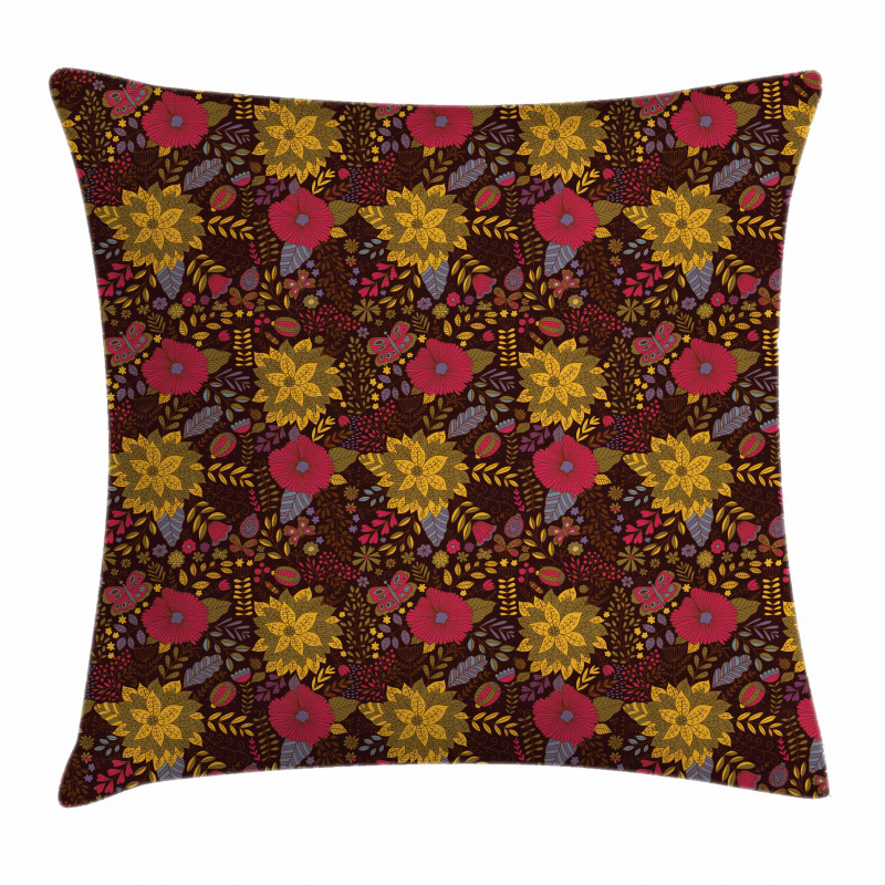 Botanical Pattern Pillow Cover