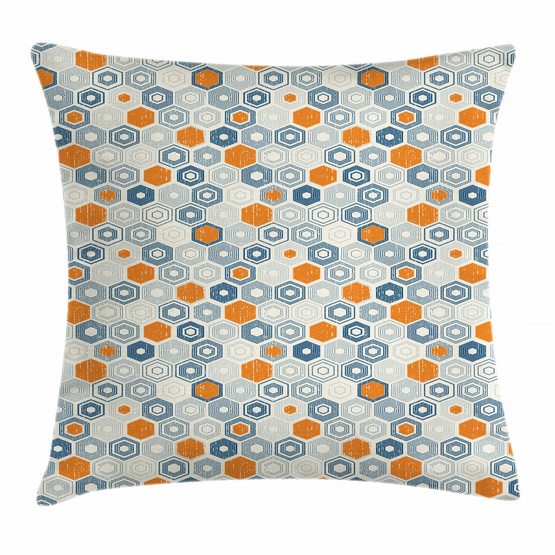 Bullseye Hexagon Motifs Pillow Cover