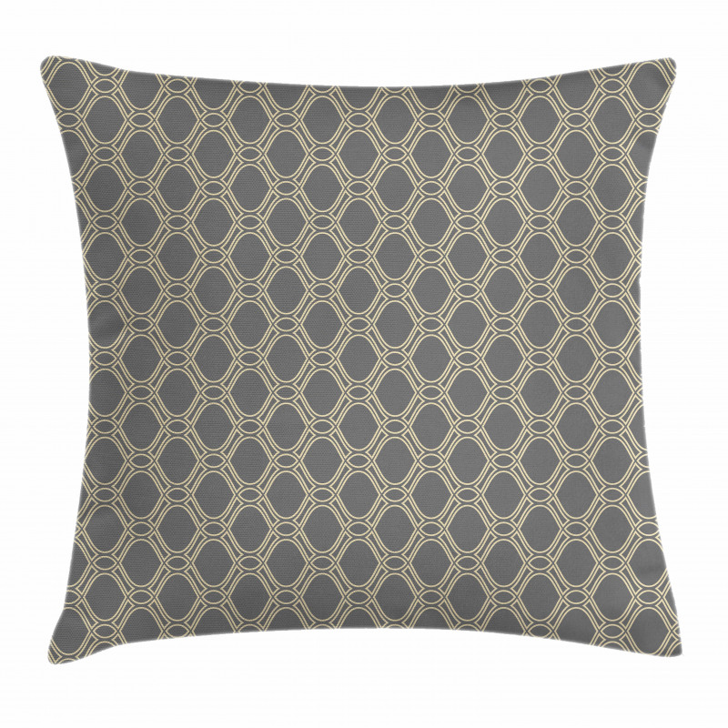 Oval Shapes Stripes Pillow Cover
