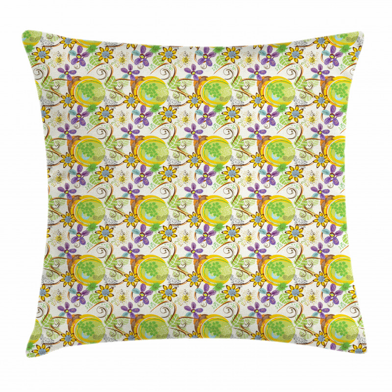 Doodle Style Swirls Pillow Cover