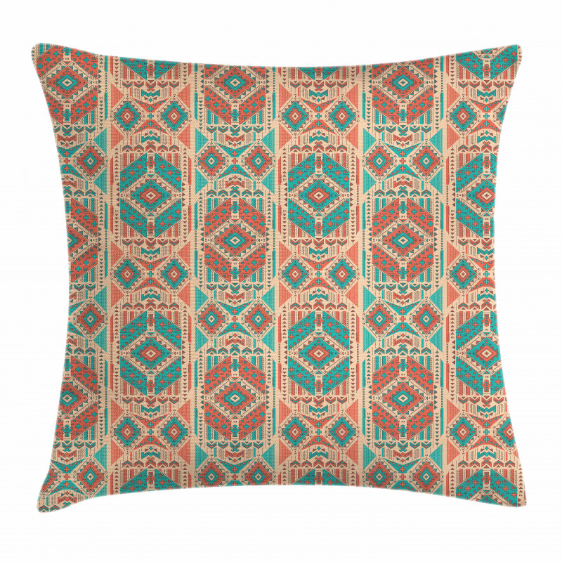Vintage Geometric Motif Pillow Cover