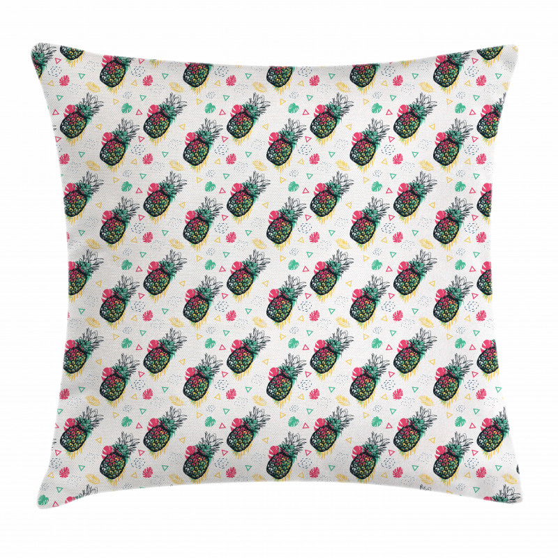Sketch Style Fruits Pillow Cover