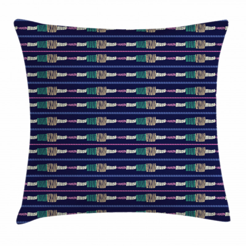 Grunge Doodle Stripes Pillow Cover