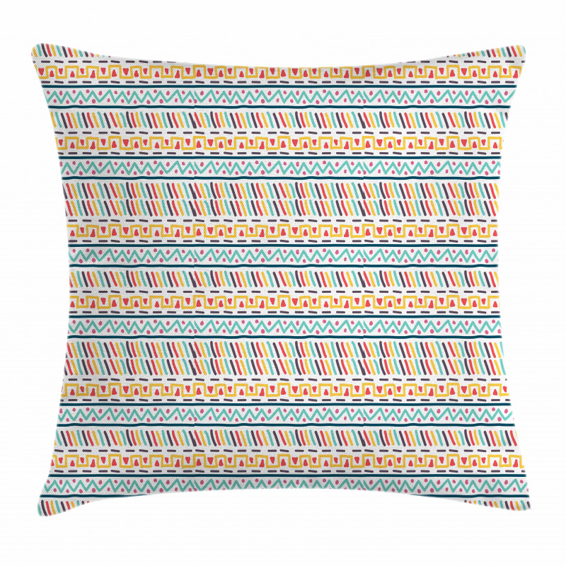 Doodle Colorful Shapes Pillow Cover