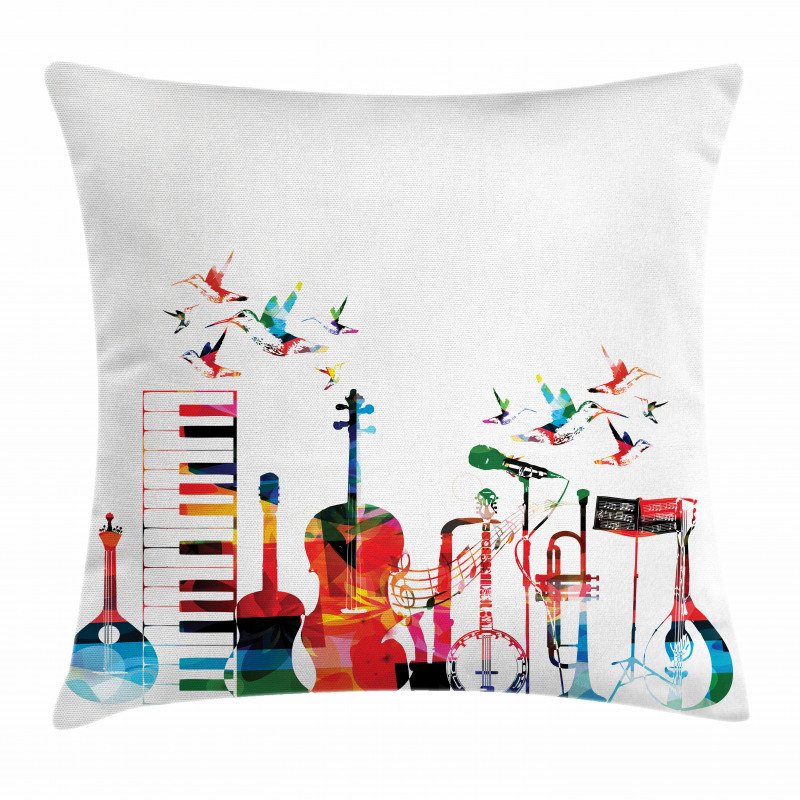 Colorful Instruments Pillow Cover