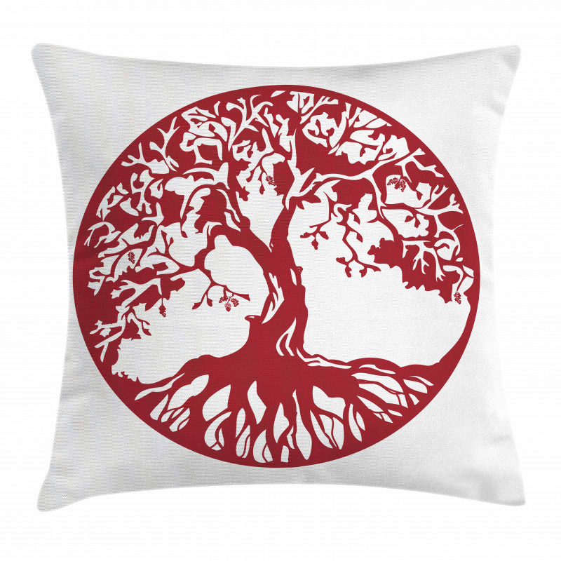 Traditional Oak Silhouette Pillow Cover