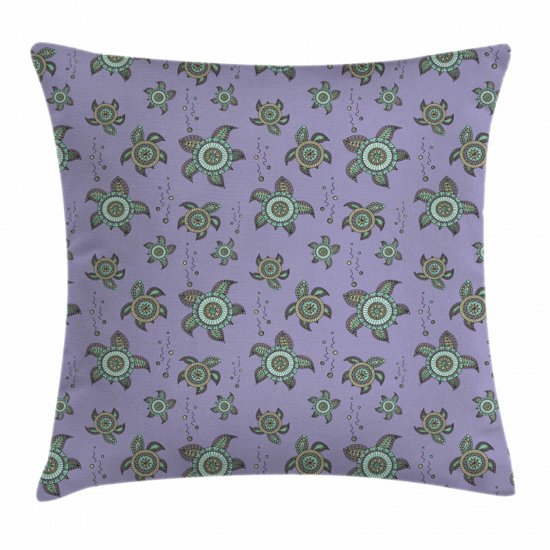 Abstract Marine Animals Pillow Cover