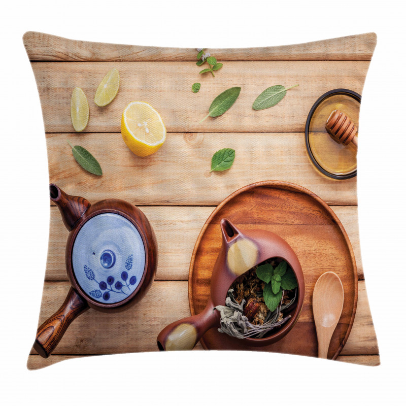 Herbal Pot Rustic Pillow Cover