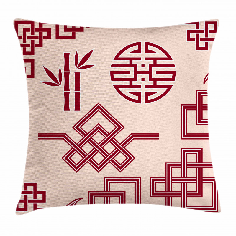 Oriental Design Elements Pillow Cover