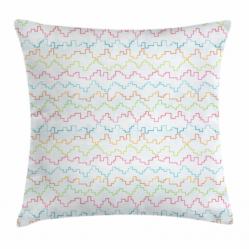 Pixel Zigzag Waves Pillow Cover