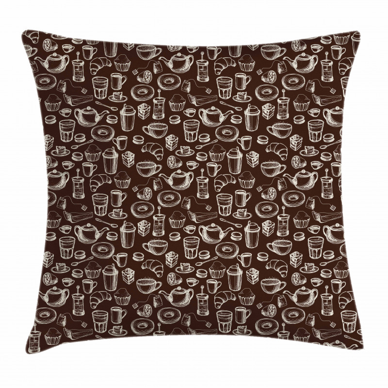 Doodle Tea Time Pillow Cover