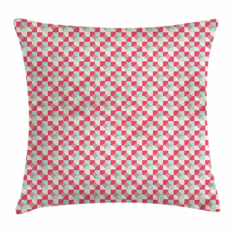 Retro Tile of Circles Pillow Cover