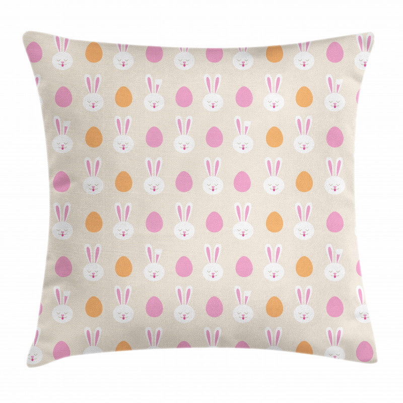 Bunny Faces and Eggs Pillow Cover