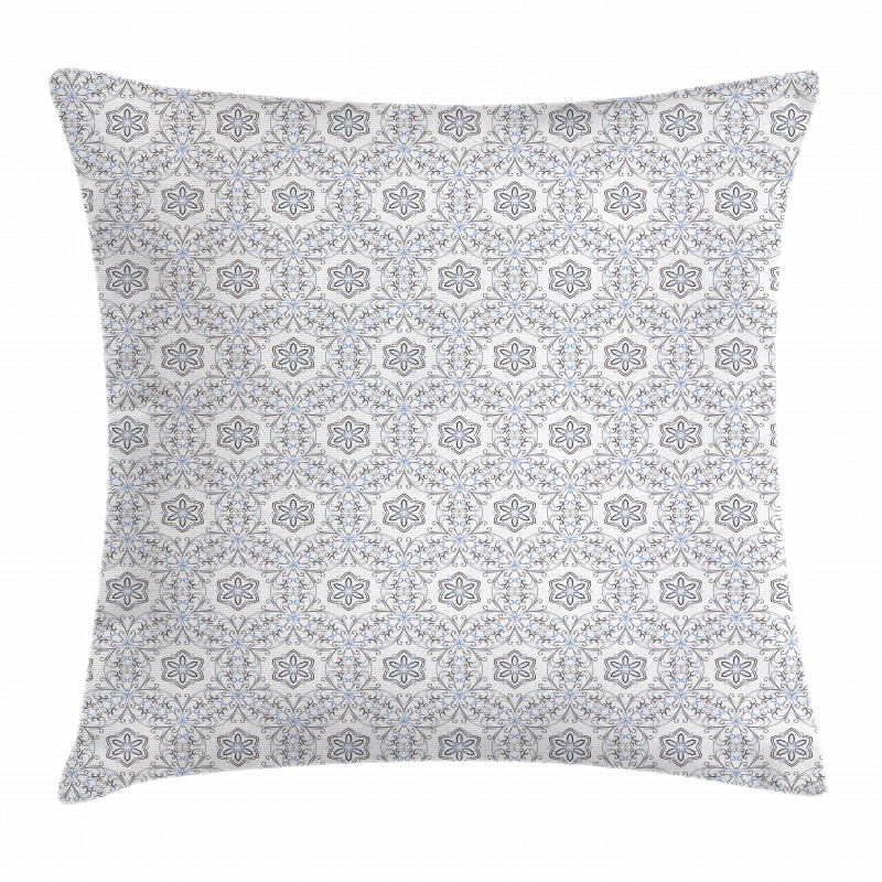 Scroll Curls Mosaic Tile Pillow Cover