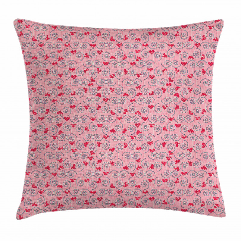 Hearts and Swirls Pillow Cover