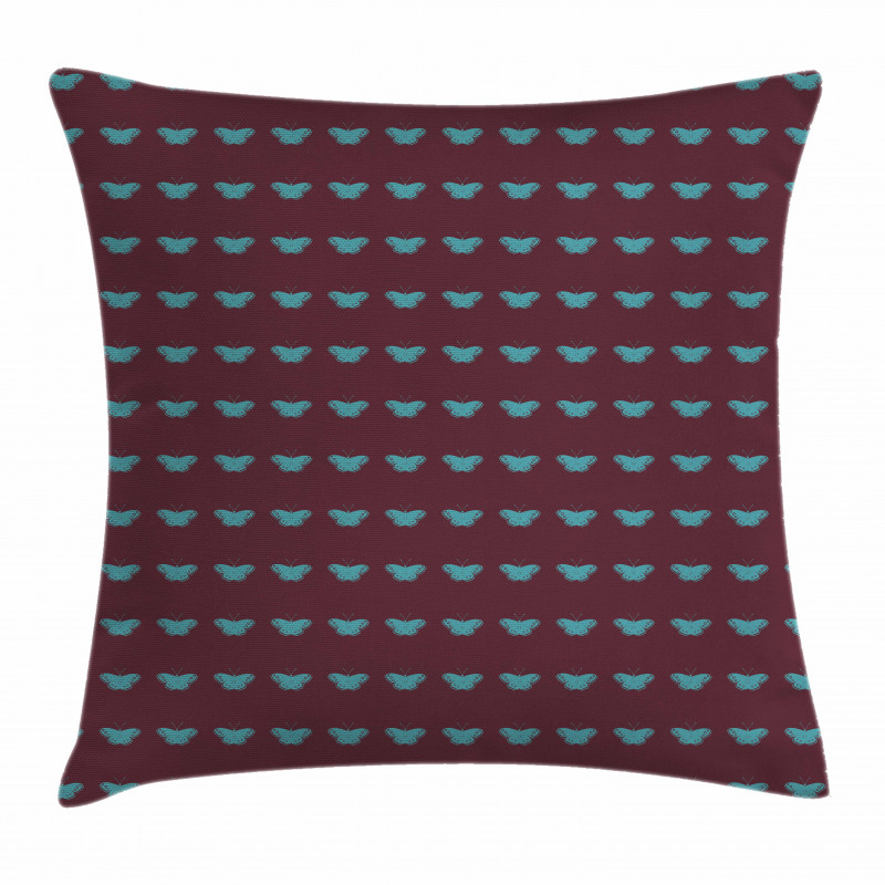 Blue Wings on Dark Pillow Cover