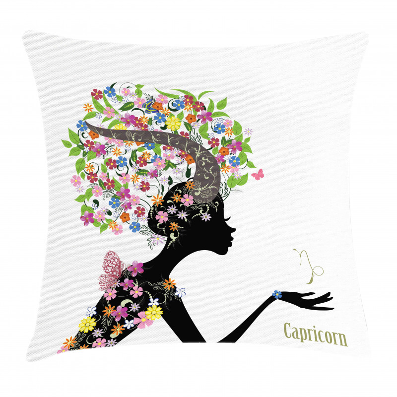 Floral Woman Pillow Cover
