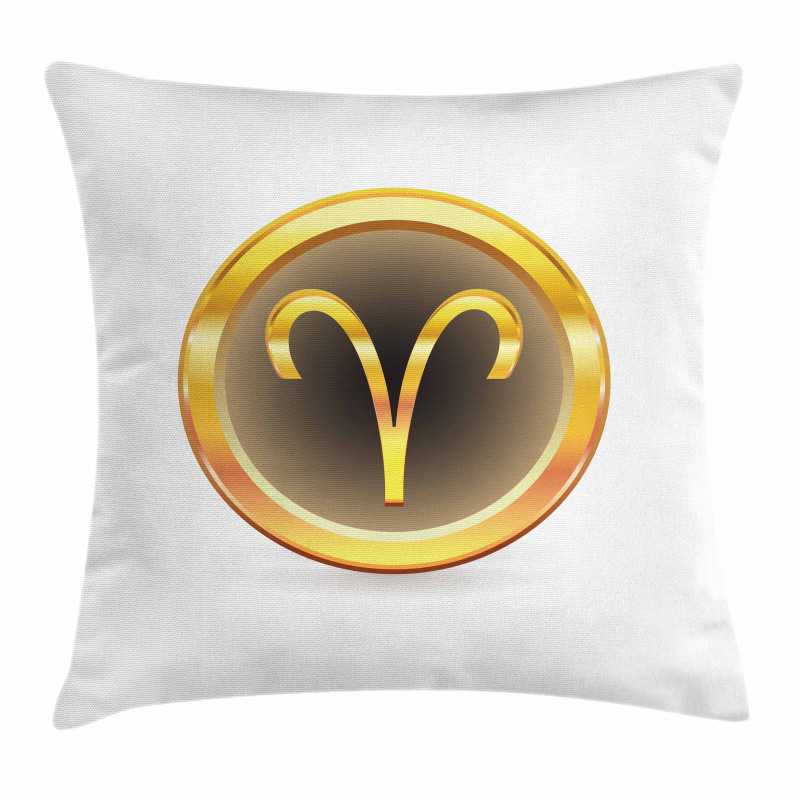 Yellow Round Sign Pillow Cover