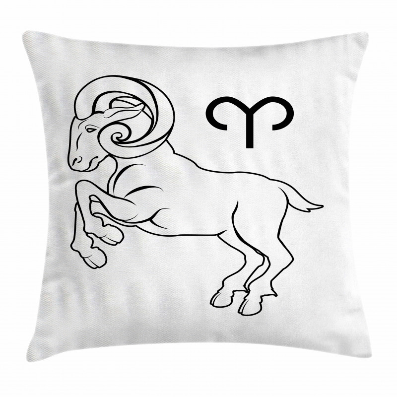 Horned Animal Art Pillow Cover