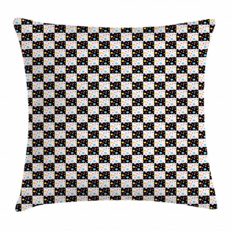 Checkered Dotted Tile Pillow Cover