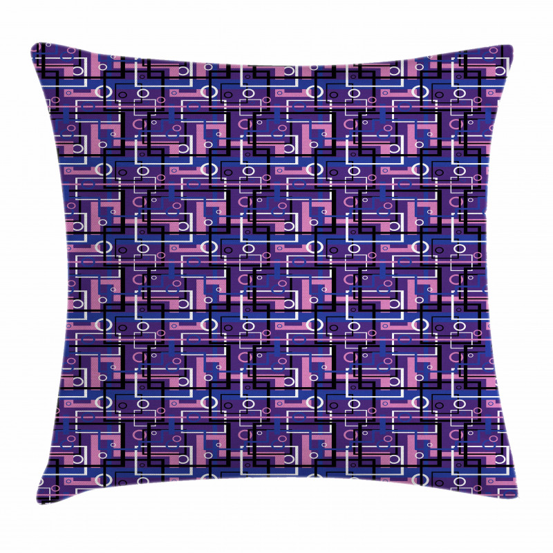 Maze Shapes Circles Pillow Cover