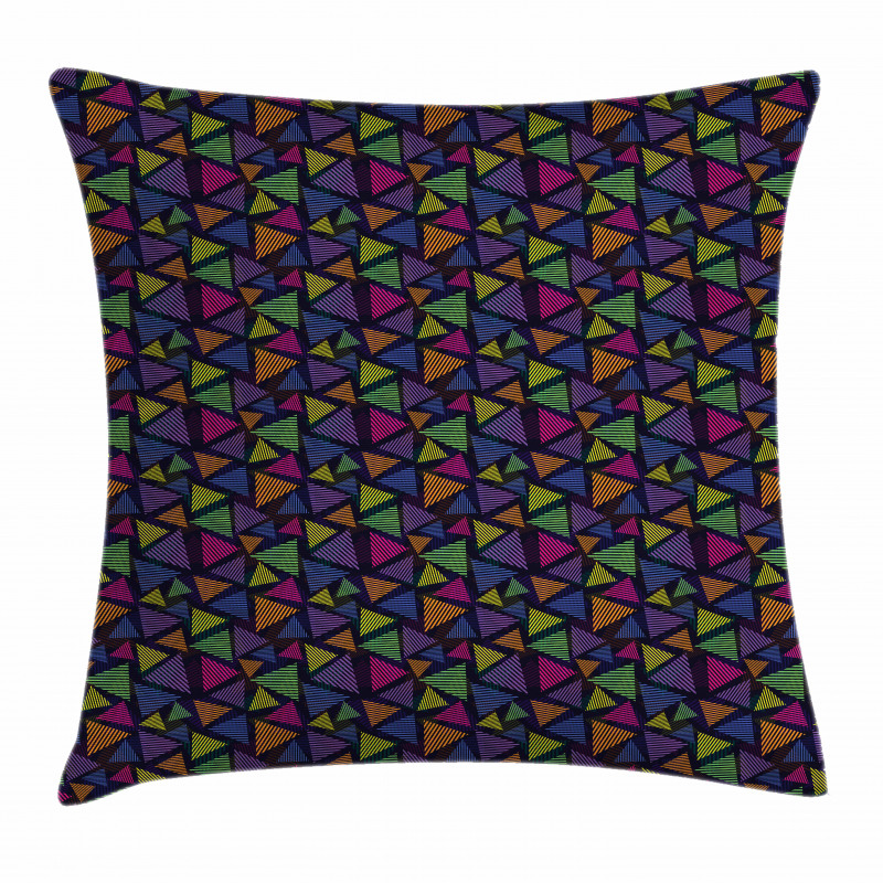 Striped Triangle Shapes Pillow Cover