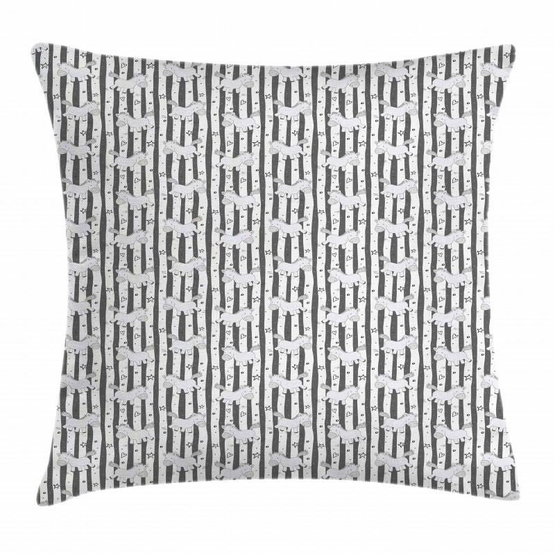 Funny Pony Stripes Doodle Pillow Cover