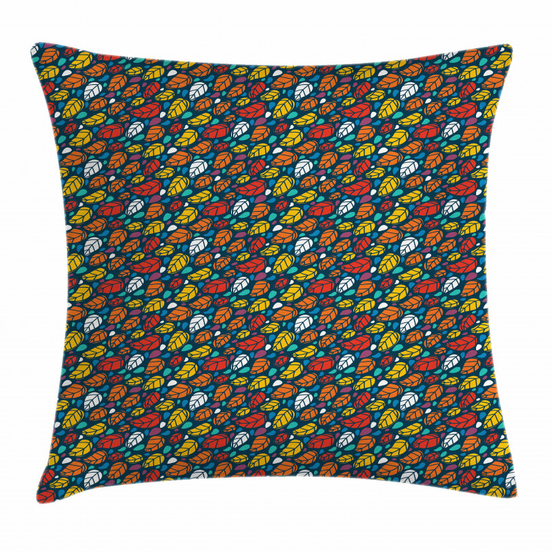 Doodle Leaves Nature Pillow Cover