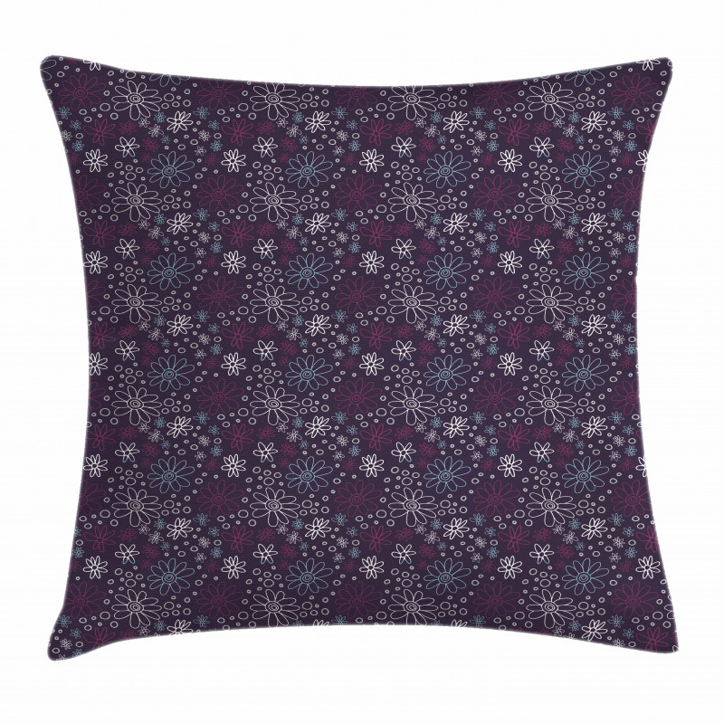 Doodle Daisy Blossoms Pillow Cover