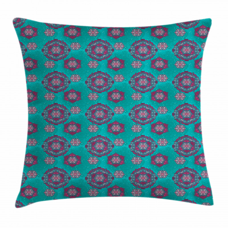 Medieval Floral Ornaments Pillow Cover