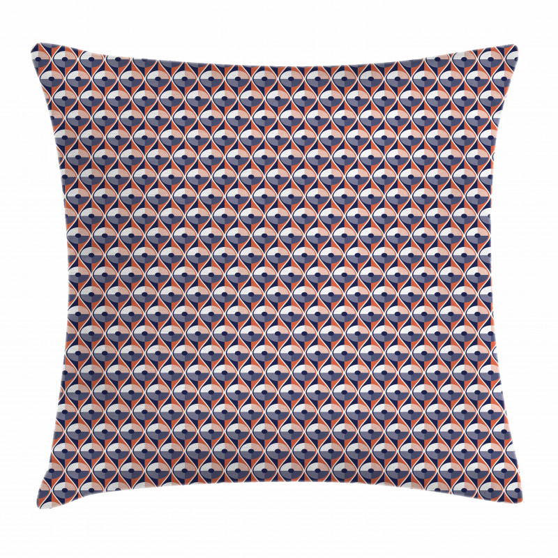 Wavy Lines Circles Dots Pillow Cover