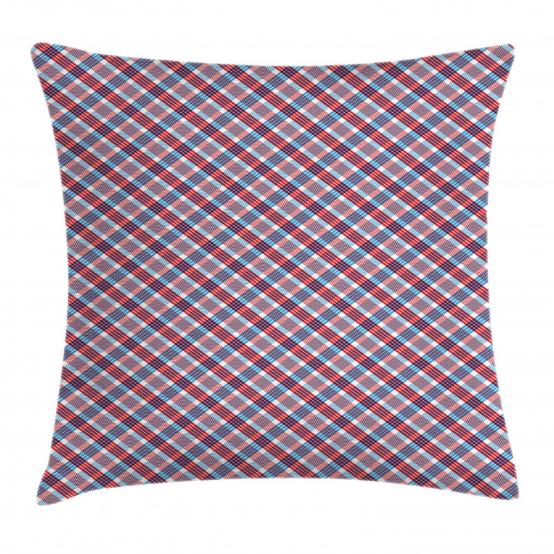 Checkered Diagonal Lines Pillow Cover