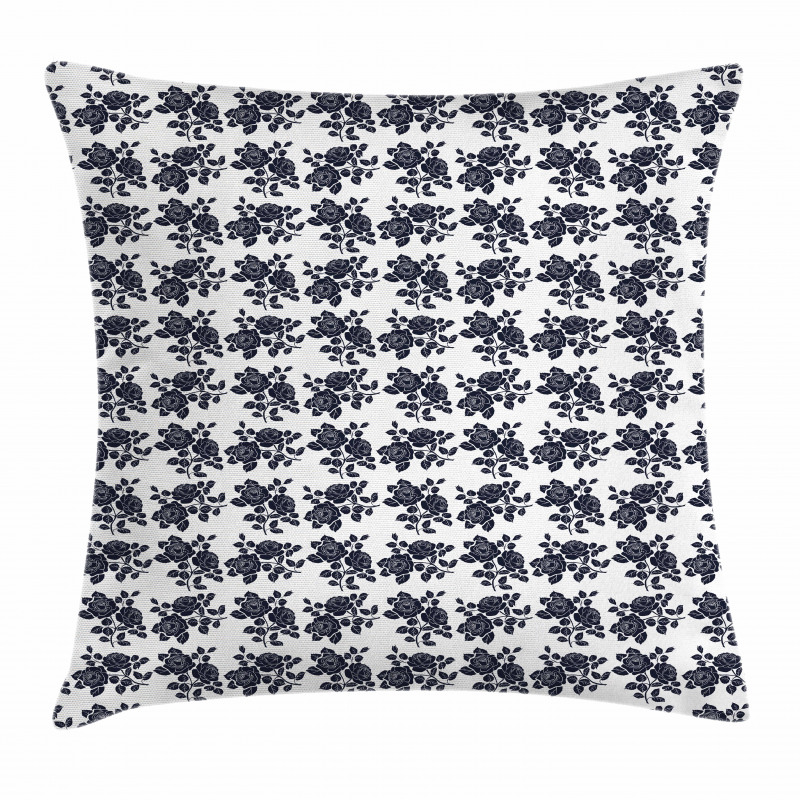 Foliage Leaves Monochrome Pillow Cover