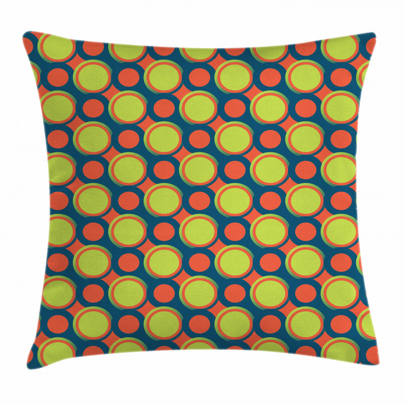 Orange and Green Circles Pillow Cover