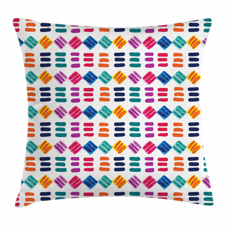 Watercolor Squares Lines Pillow Cover