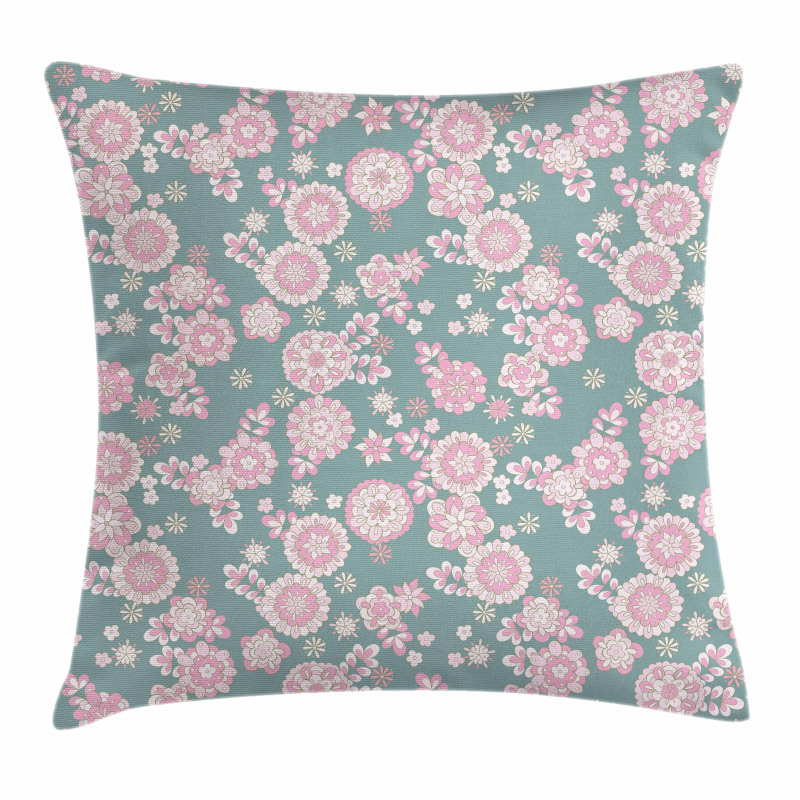 Romantic Pastel Foliage Pillow Cover